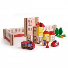 Staţia de pompieri - jucărie modulară lemn