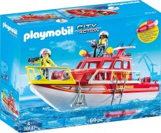 Barca de salvare a pompierilor - PLAYMOBIL - City Action - PM70147